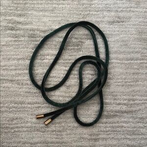 Green velvet rope belt